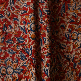 Red - natural dyed cotton pedana kalamkari fabric 14