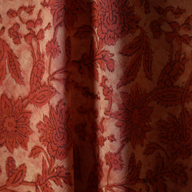 Natural dyed cotton vanaspati bagru fabric 01 - handcrafted