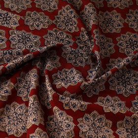  Red Natural Dyed Block Print Kalamkari Cotton Fabric