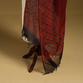 Red - natural dyed kota doria cotton dupatta 06