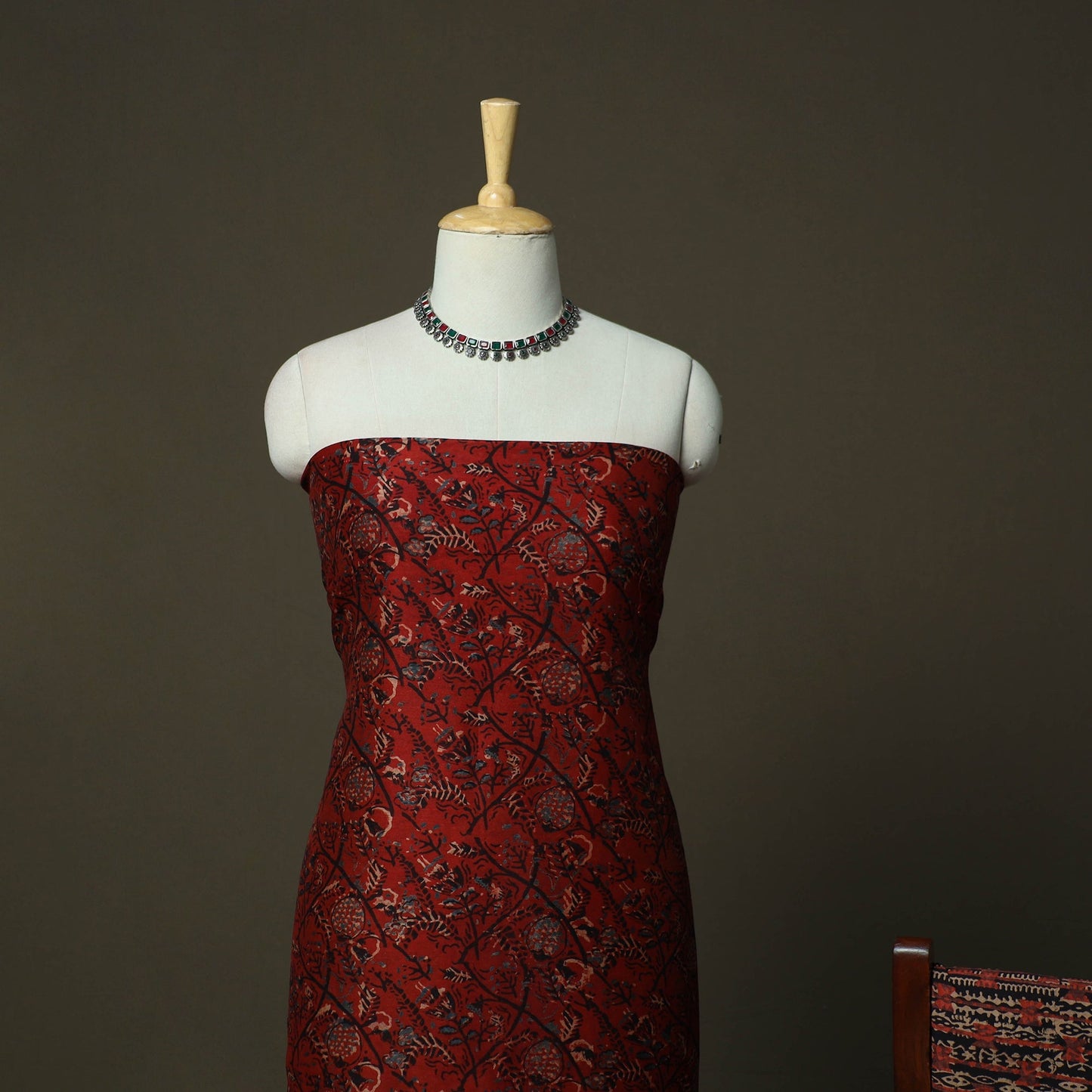 Natural dyed block print maheshwari silk bagru ajrakh 3pc