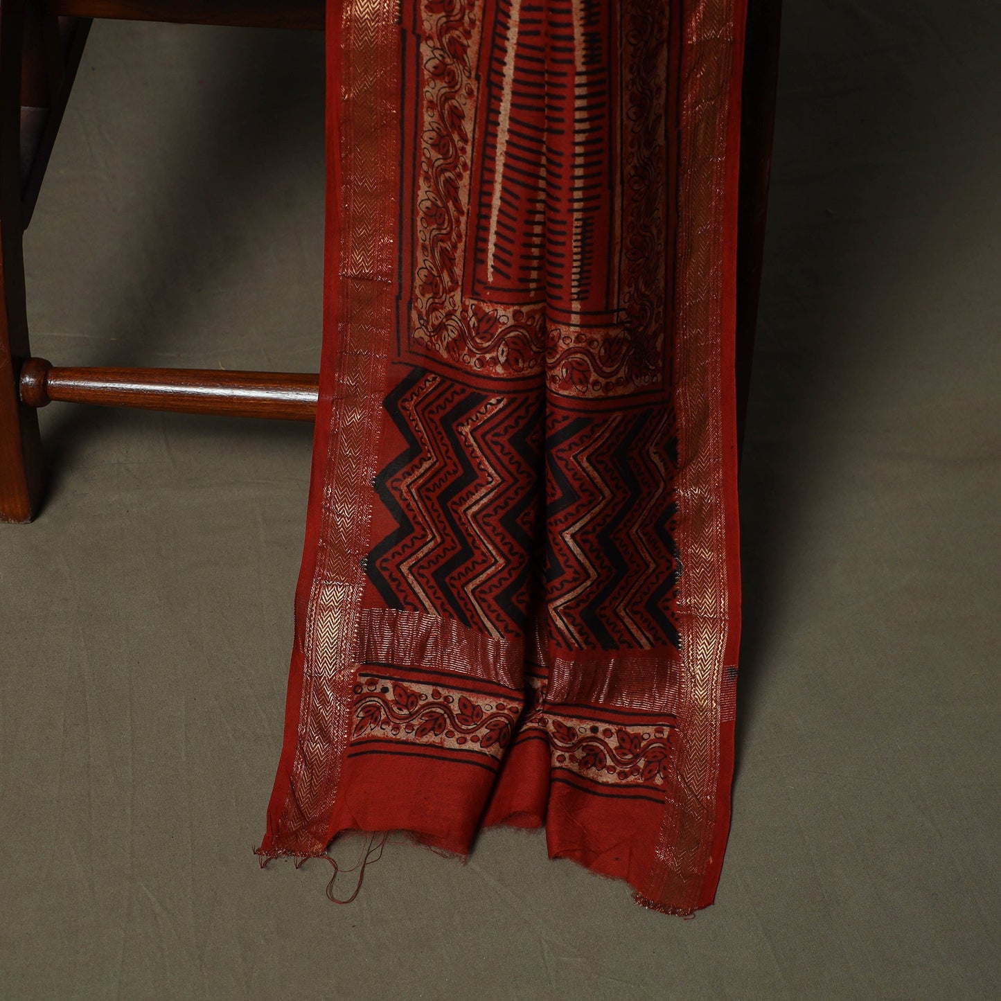 Natural dyed block print maheshwari silk bagru ajrakh 3pc