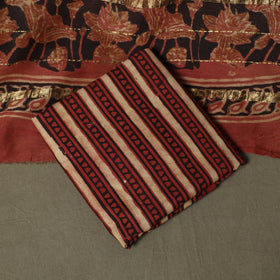 Natural dyed block print maheshwari silk bagru ajrakh 3pc