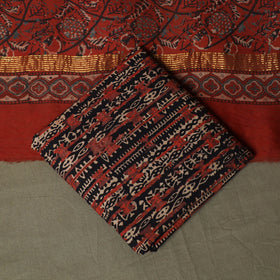 Natural dyed block print maheshwari silk bagru ajrakh 3pc