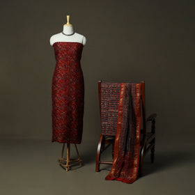 Natural dyed block print maheshwari silk bagru ajrakh 3pc