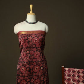 Natural dyed block print maheshwari silk vanaspati bagru