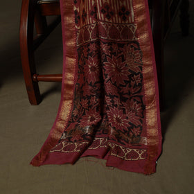 Natural dyed block print maheshwari silk vanaspati bagru