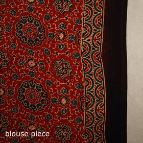 Red - natural dyed modal silk saree 10 - handcrafted