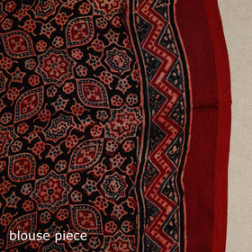 Red - natural dyed modal silk saree 18 - handcrafted