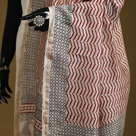 Red - natural dyed printed chanderi silk bagh dupatta 43