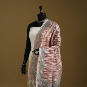 Red - natural dyed printed chanderi silk bagh dupatta 43