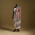 Red - natural dyed printed chanderi silk bagh dupatta 44