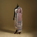 Red - natural dyed printed chanderi silk bagh dupatta 48