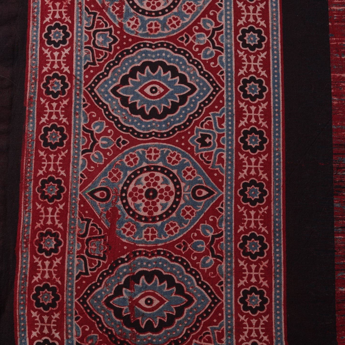 Natural dyed brush design cotton fabric 08 - handcrafted