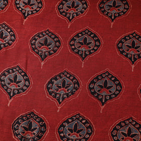 Red - natural dyed chanderi silk fabric 01 - handcrafted