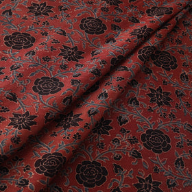 Natural dyed chanderi silk kutch hand block ajrakh print