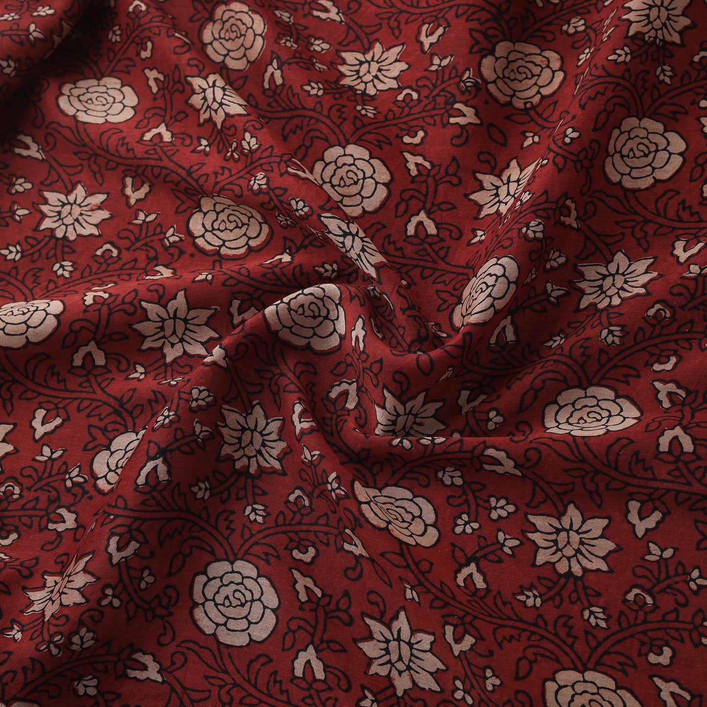 Natural dyed chanderi silk kutch hand block ajrakh print