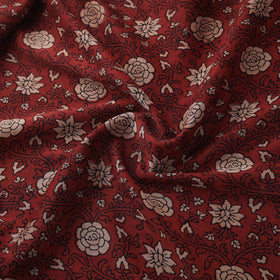 Natural dyed chanderi silk kutch hand block ajrakh print