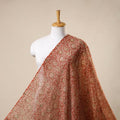 Red - natural dyed chanderi silk pedana kalamkari fabric 19