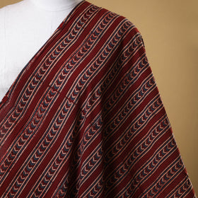 Red - natural dyed cotton fabric 34 - handcrafted