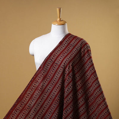 Red - natural dyed cotton fabric 34 - handcrafted
