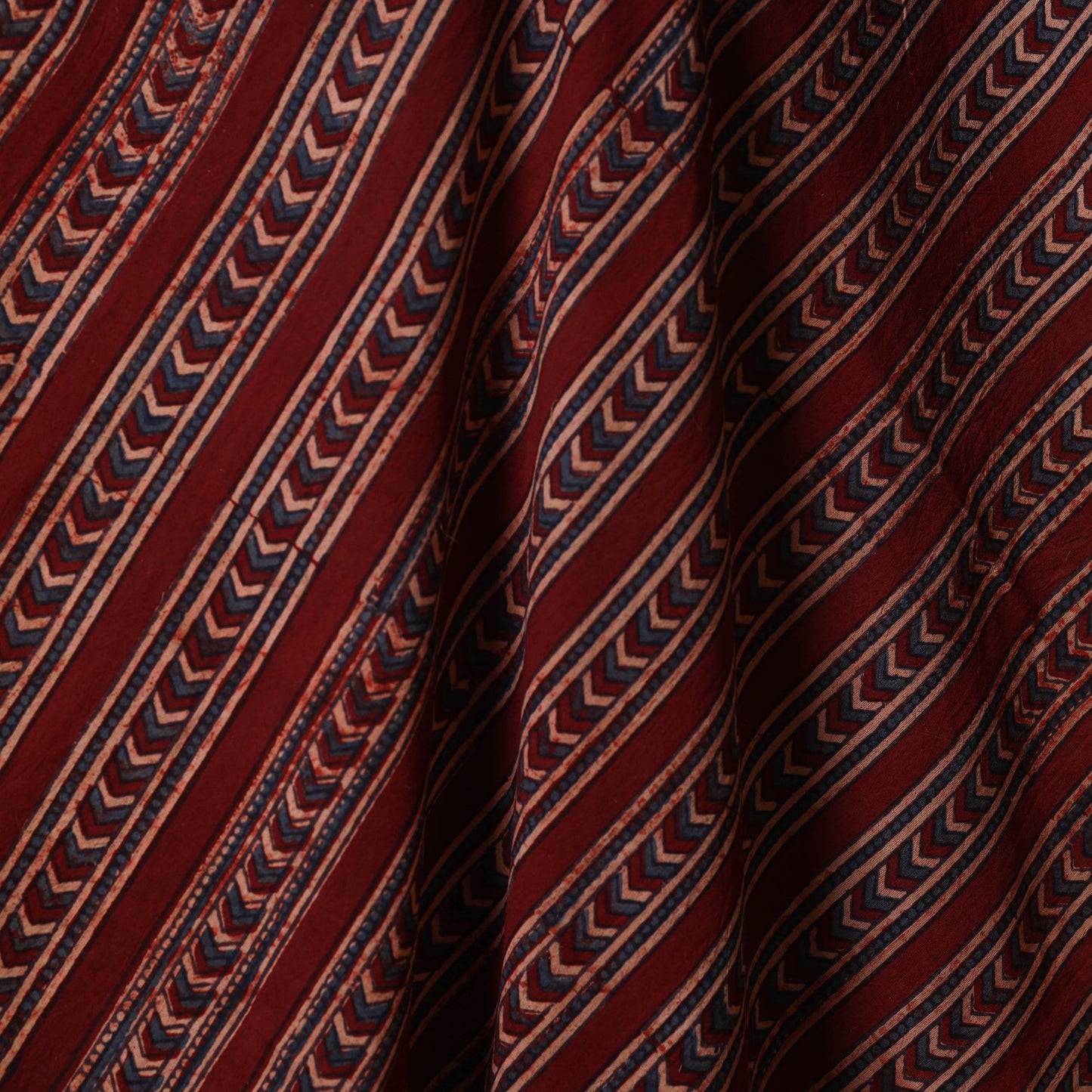 Red - natural dyed cotton fabric 34 - handcrafted