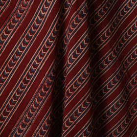 Red - natural dyed cotton fabric 34 - handcrafted