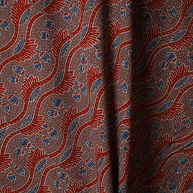 Red - natural dyed cotton fabric 49 - handcrafted