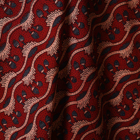 Red - natural dyed cotton fabric 82 - handcrafted