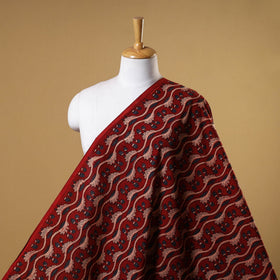 Red - natural dyed cotton fabric 82 - handcrafted