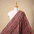 Red - natural dyed cotton bagh fabric 36 - handcrafted