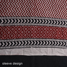  Red Natural Dyed Cotton Bagh Print Kurta Material