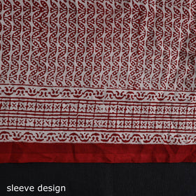  Red Natural Dyed Cotton Bagh Print Kurta Material