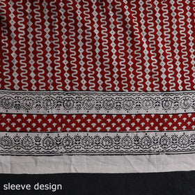  Red Natural Dyed Cotton Bagh Print Kurta Material