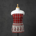  Red Natural Dyed Cotton Bagh Print Kurta Material