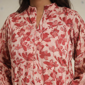 Red - natural dyed cotton bagru dabu co-ord set 06