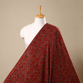 Red Natural Dyed Cotton Bindaas Block Print Fabric