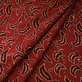 Red Natural Dyed Cotton Bindaas Block Print Fabric