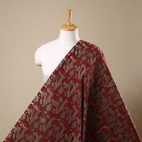Red Natural Dyed Cotton Bindaas Block Print Fabric