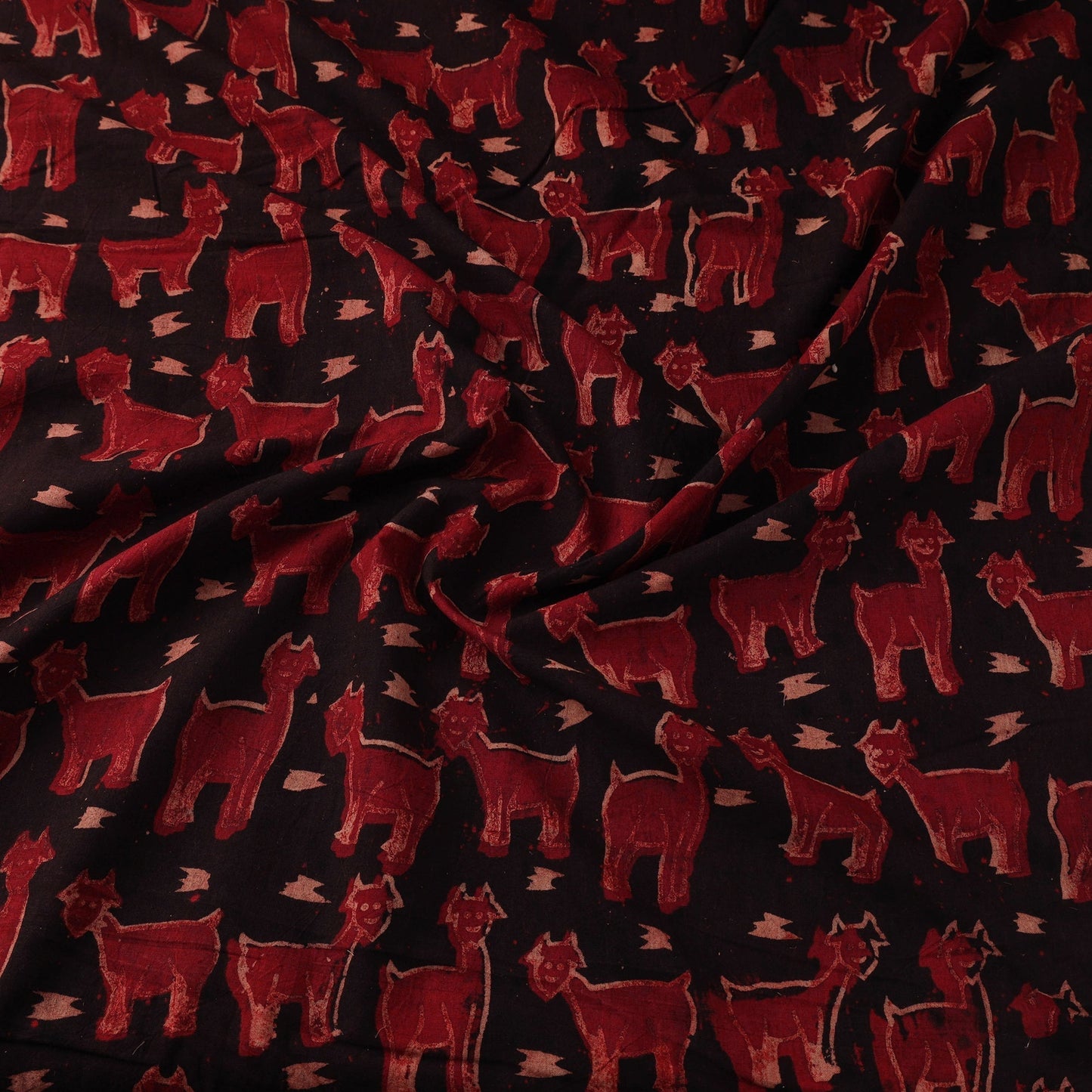 Natural dyed cotton bindaas hand fabric 07 - handcrafted