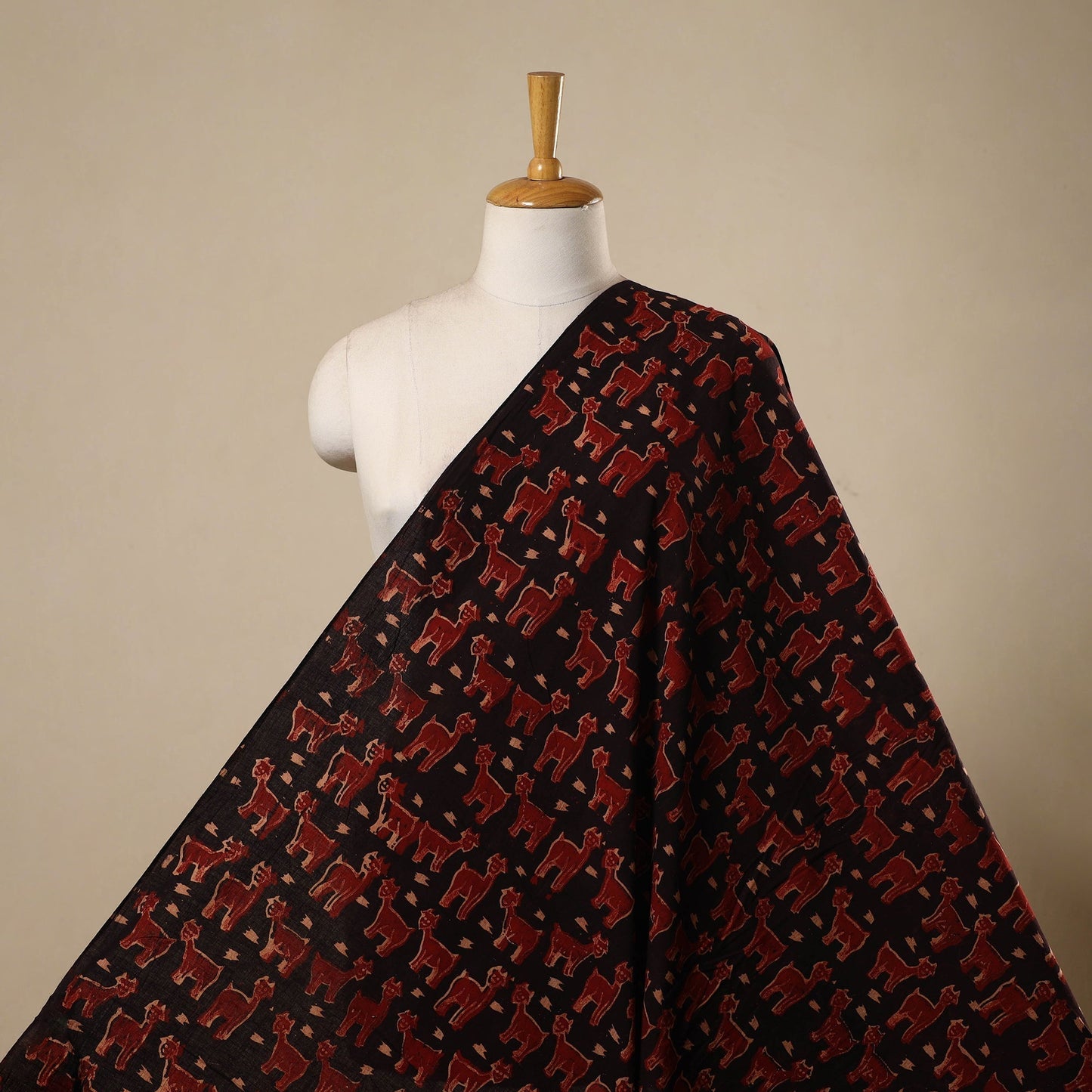 Natural dyed cotton bindaas hand fabric 07 - handcrafted