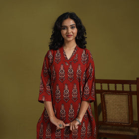 Natural dyed cotton straight kurta for women 05
