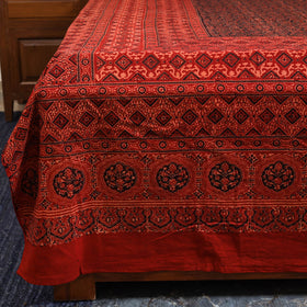Red - natural dyed cotton double bed sheet set 03
