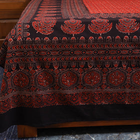 Red - natural dyed cotton double bed sheet set 04