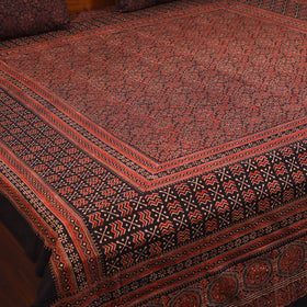 Red - natural dyed cotton double bed sheet set 05