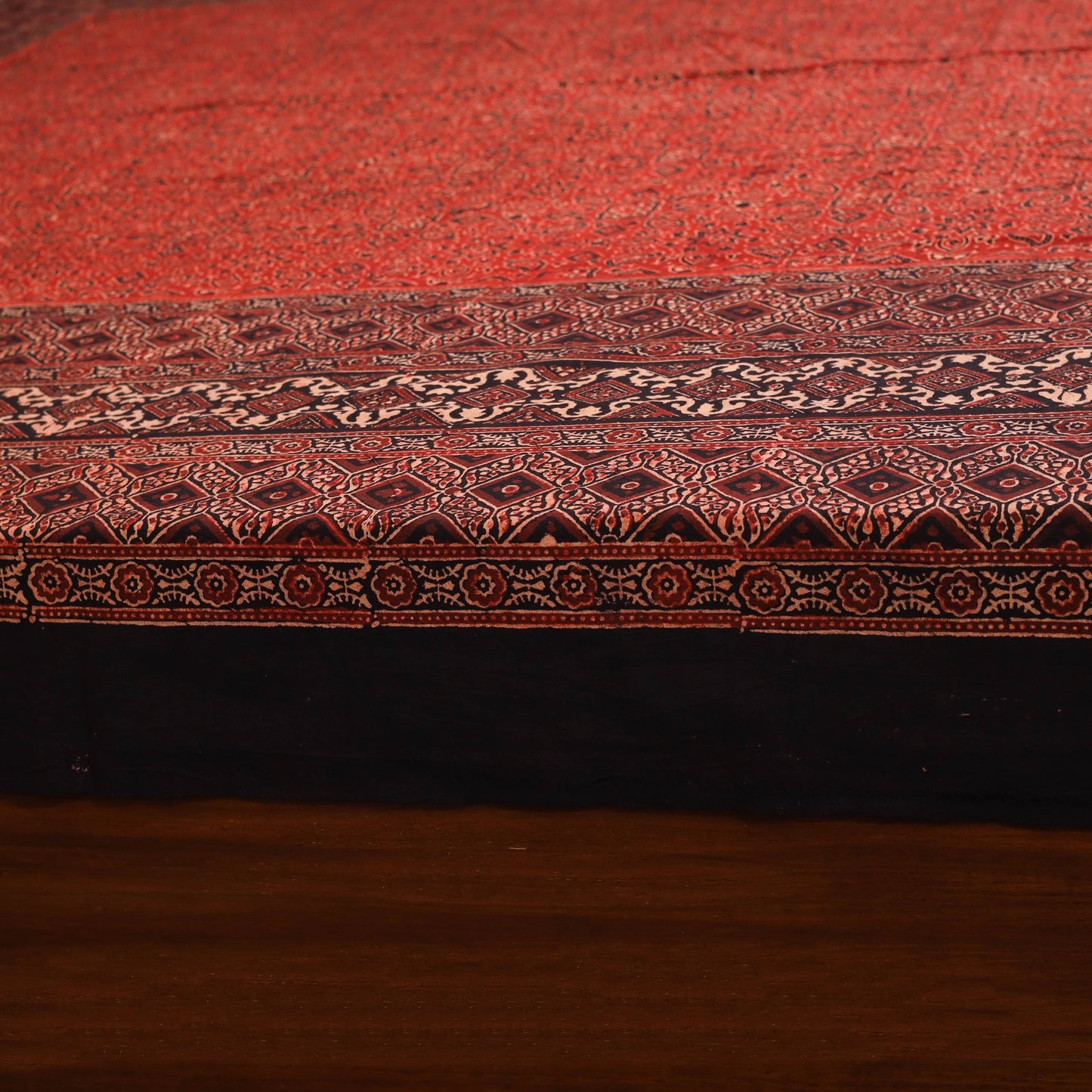 Red - natural dyed cotton double bed sheet set 08