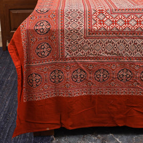 Red - natural dyed cotton double bed sheet set 08