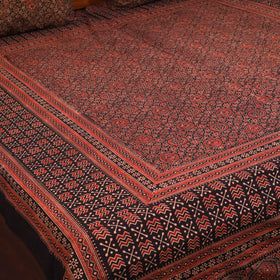 Red - natural dyed cotton double bed sheet set 09