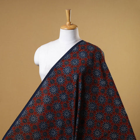 Red - natural dyed cotton fabric 02 - handcrafted