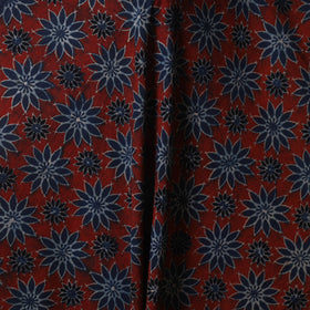 Red - natural dyed cotton fabric 02 - handcrafted